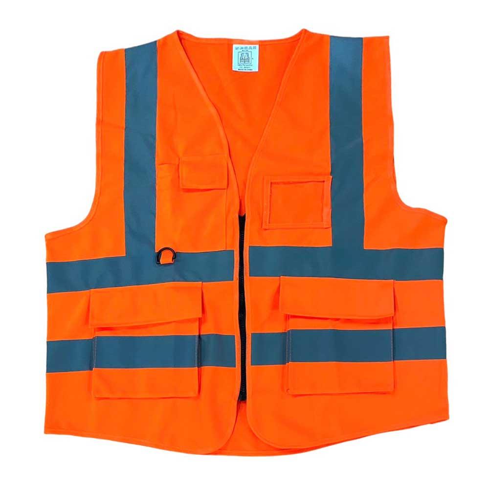 เสื้อกั๊กสะท้อนแสง สีส้ม มีกระเป๋า + ช่องใส่บัตร,เสื้อกั๊กสะท้อนแสง,BEST ONE,Plant and Facility Equipment/Safety Equipment/Reflective Safety Equipment