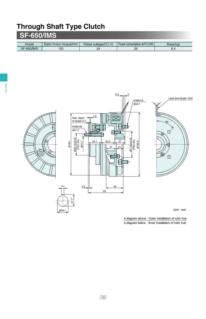 SINFONIA Electromagnetic Clutch SF-650/IMS