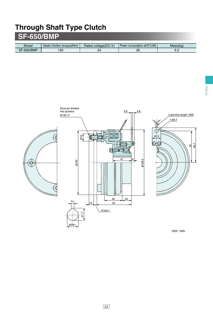 SINFONIA Electromagnetic Clutch SF-650/BMP
