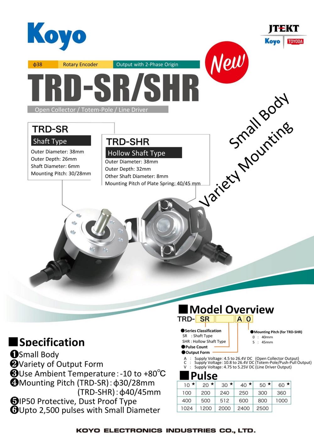 JTEKT (KOYO) Rotary Encoder TRD-SR-A Series