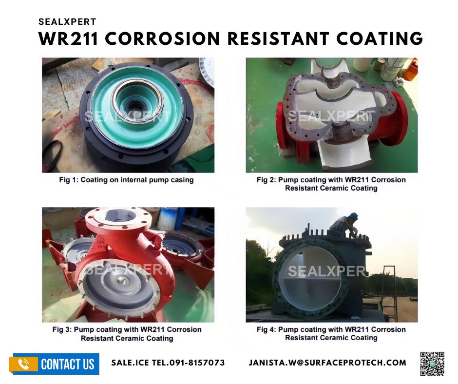 WR211 Corrosion Resistant Coating สารเคลือบป้องกันการกัดกร่อนจากกรดด่าง อีพ็อกซี่เคลือบปั๊ม เคลือบใบพัด-ติดต่อฝ่ายขาย(ไอซ์)0918157073ค่ะ