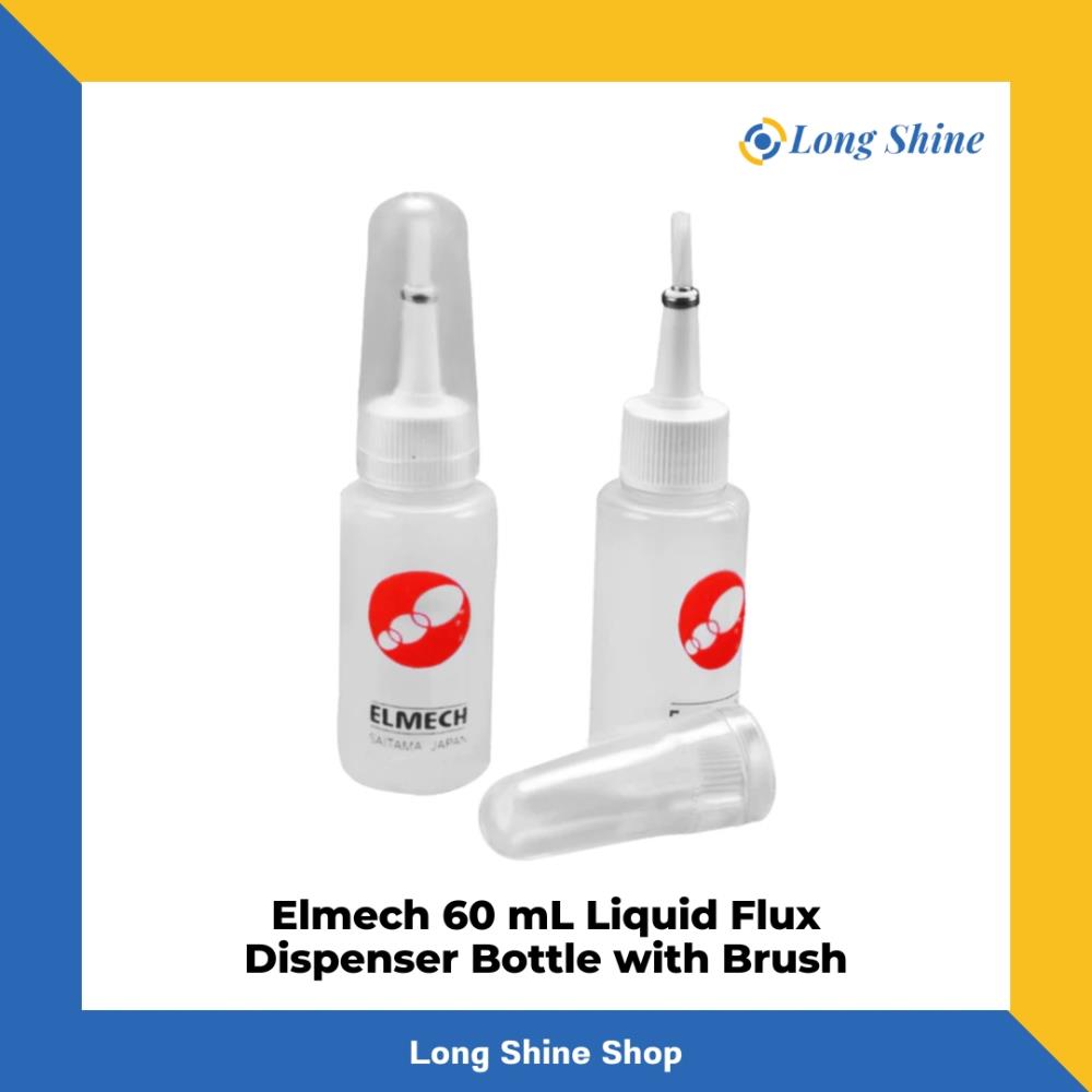 Elmech 60 mL Liquid Flux Dispenser Bottle with Brush,Elmech 60 mL Liquid Flux Dispenser Bottle with Brush,,Automation and Electronics/Cleanroom Equipment