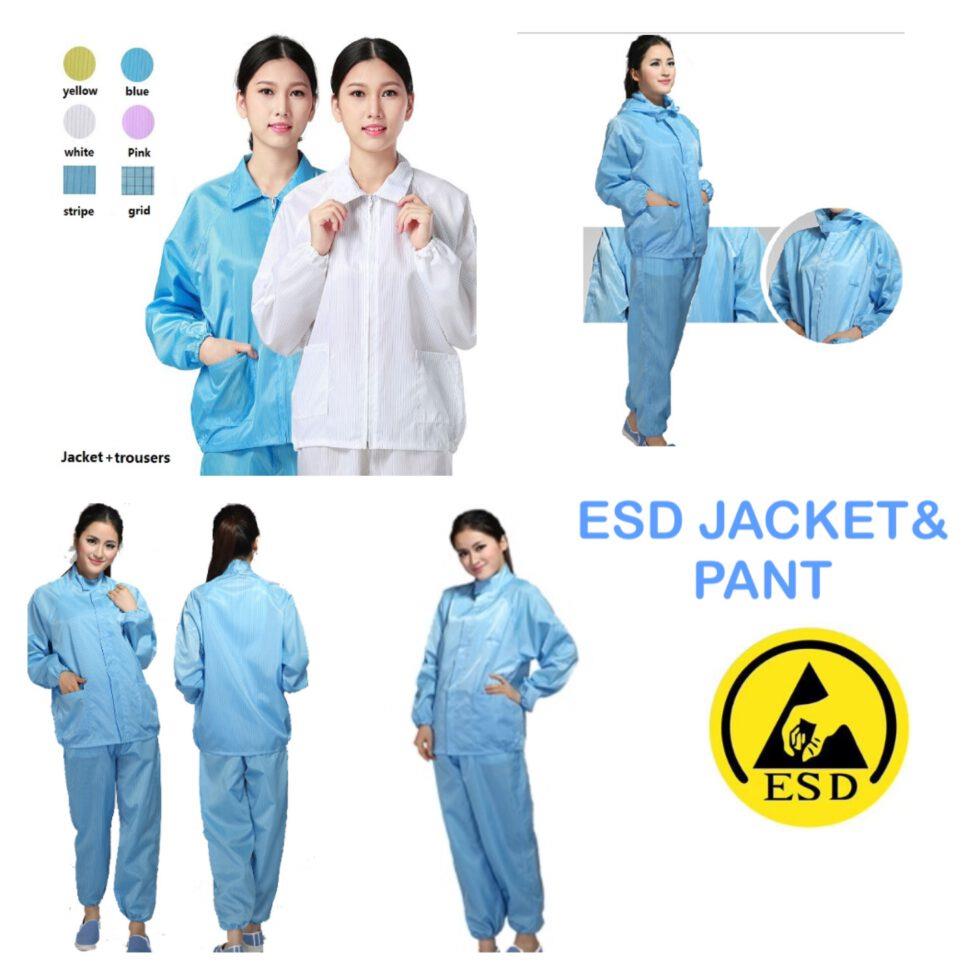 ชุดเสื้อกางเกงป้องกันไฟฟ้าสถิตย์(ESD JACKET & PANT)