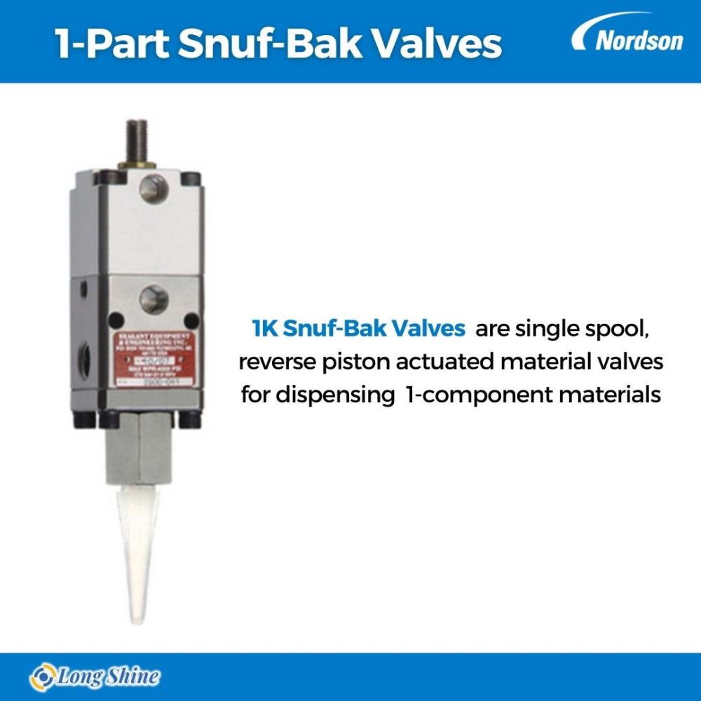 1K Snuf-Bak Valves,1K Snuf-Bak Valves,Dispensing Valves,Nordson ICS,Nordson ICS,Machinery and Process Equipment/Applicators and Dispensers/Dispensers