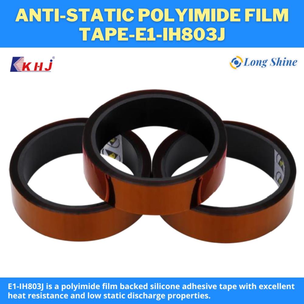 Anti-Static Polyimide Film Tape-E1-IH803J,Anti-Static Polyimide Film Tape-E1-IH803J,polyimide film,KHJ,Sealants and Adhesives/Tapes