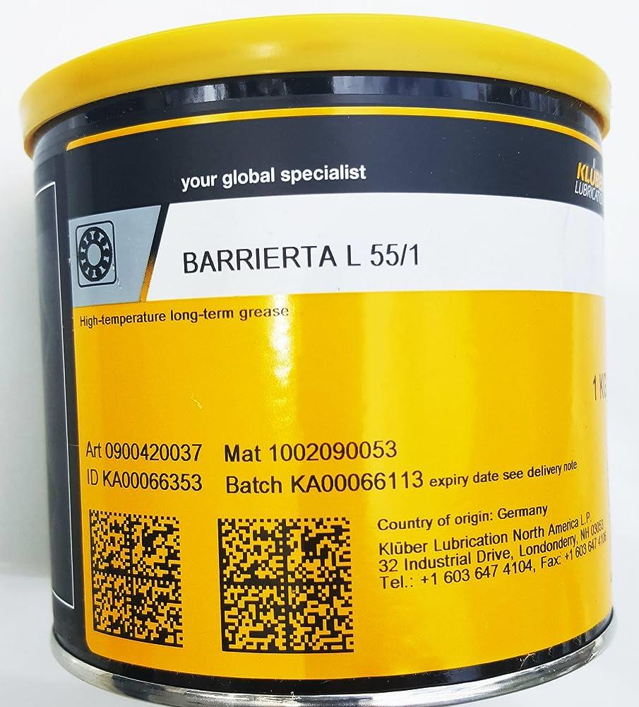 BARRIERTA L 55 / 1 series High-temperature long-term greases,KLUBER  BARRIERTA L 55 / 1,KLUBER,Hardware and Consumable/Industrial Oil and Lube