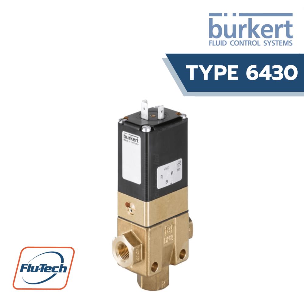  Burkert Type 6430 3/2 Way Servo-Assisted Piston Valve,Burkert,Burkert,Pumps, Valves and Accessories/Valves/Solenoid Valve