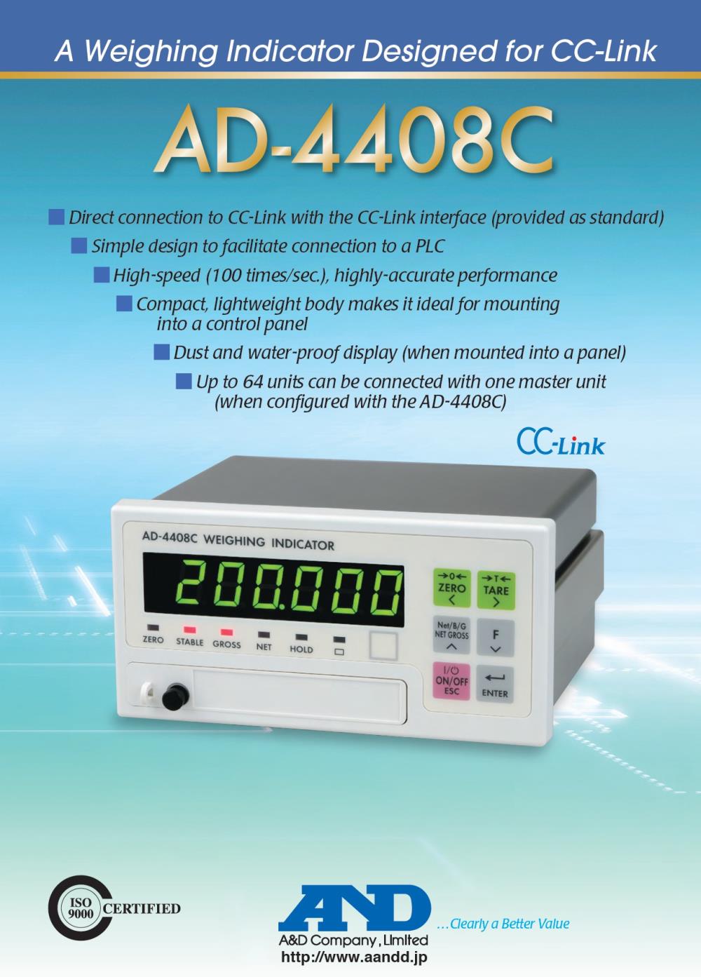 Weighing Indicator, Brand: A&D (AND), Model: AD-4408C