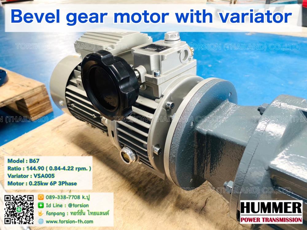 Bevel Gear Motor Model : B67, i=144.9, VSA005, 0.25kw 6P