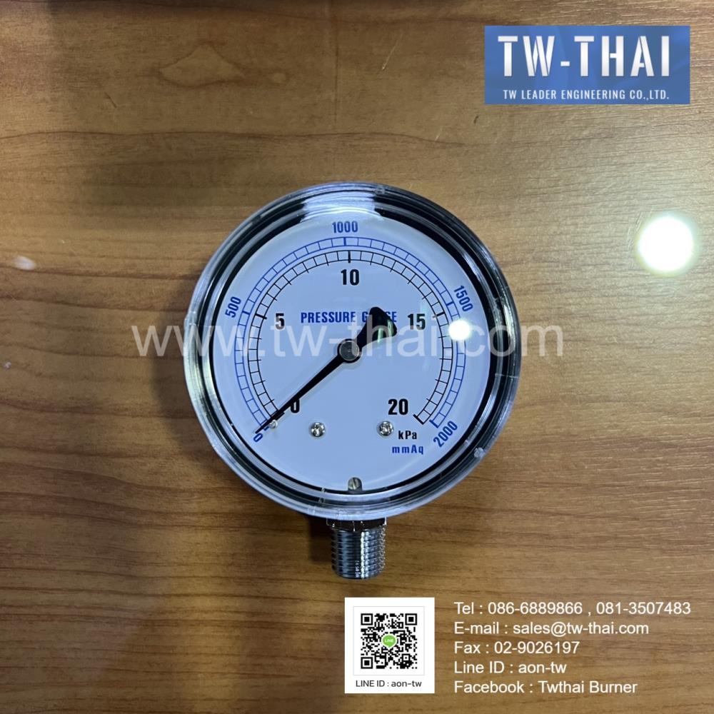 Pressure Gauge FH25A2000MW4N,Pressure Gauge,Pressure Gauge 1/4,Pressure Gauge 0-2000,Pressure Gauge 2000 mmAq,,orter,Instruments and Controls/Switches