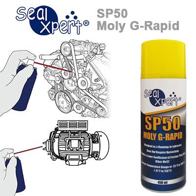 Seal Xpert SP50 Moly G-Rapid สเปรย์หล่อลื่นสูตรโมลิดินั่มซัลไฟด์ (โมลี่) ชนิดฟิล์มแห้ง ป้องการการจับติดของส่วนประกอบของเครื่องจักรจากแรงกดและความร้อน