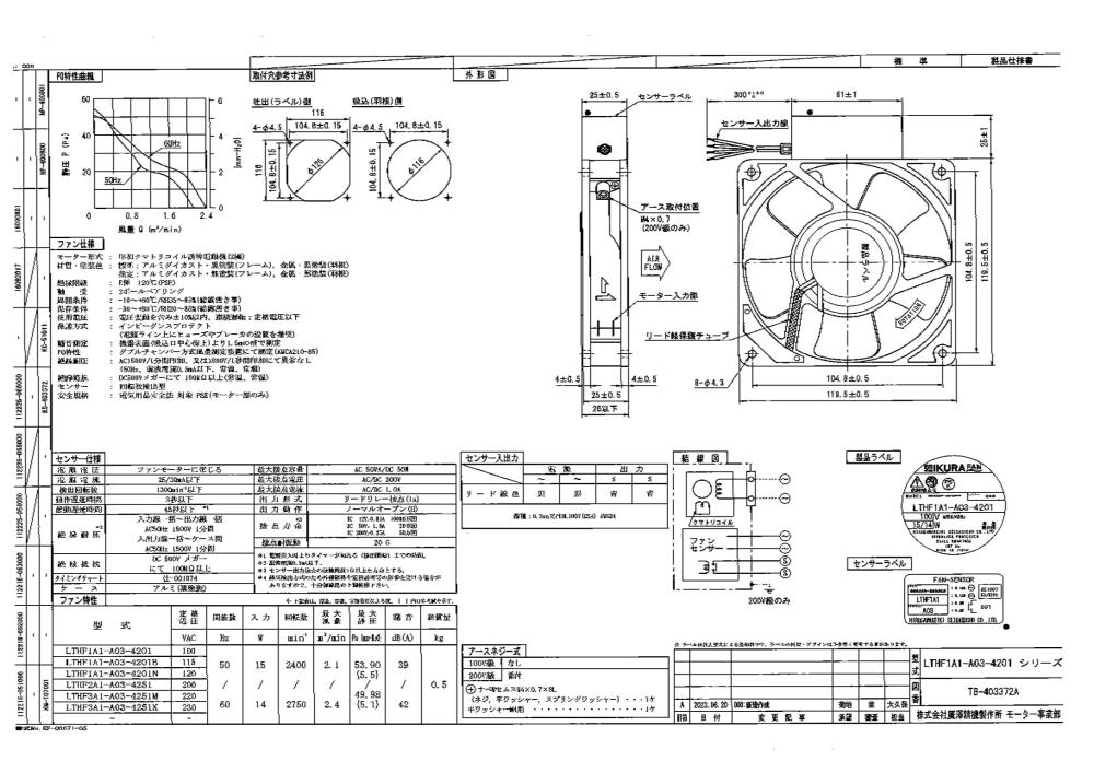 IKURA Electric Fan LTHF1A1-A03-4201 Series,LTHF1A1-A03-4201, LTHF1A1-A03-4201B, LTHF1A1-A03-4201N, LTHF2A1-A03-4251, LTHF3A1-A03-4251M, LTHF3A1-A03-4251K, IKURA, Electric Fan,IKURA,Machinery and Process Equipment/Industrial Fan