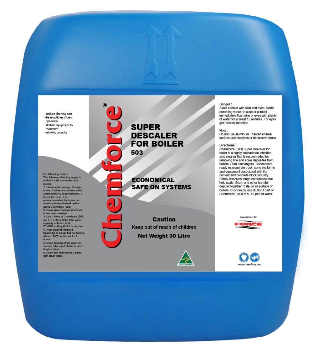 น้ำยาล้างตะกรันในบอยเลอร์ SUPER DESCALER FOR BOILER,น้ำยาล้างตะกรันในบอยเลอร์, บอยเลอร์, ล้างตะกรัน,Chemforce,Chemicals/General Chemicals