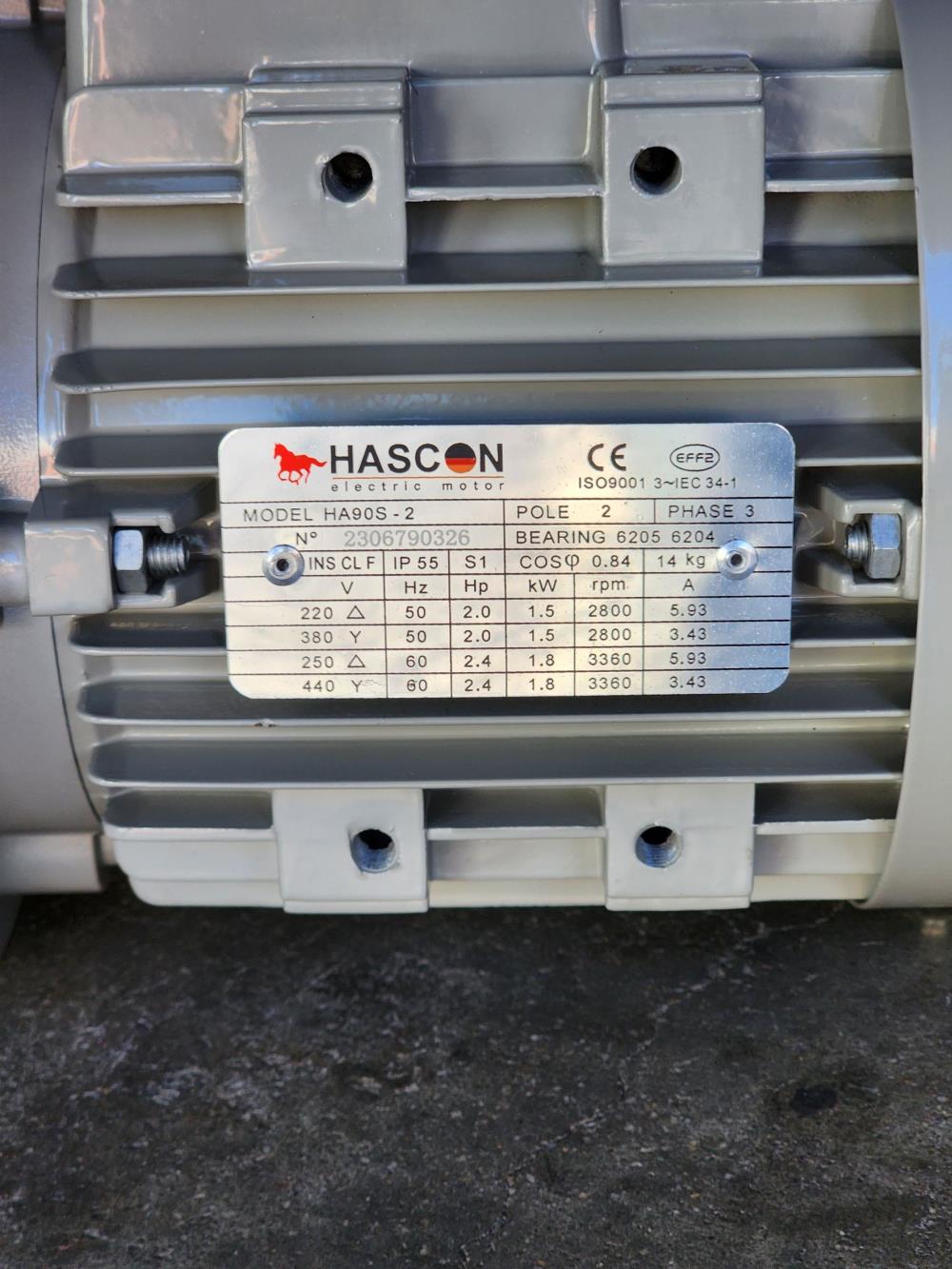 “HASCON” MOTOR 1.5 kw/2pole/B5