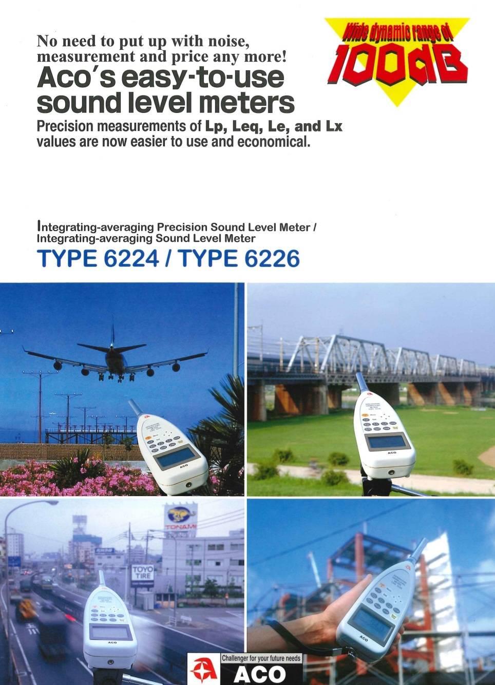 เครื่องวัดความดังเสียง (Sound Level Meter), Brand: ACO (Japan), Model: 6224 / 6226