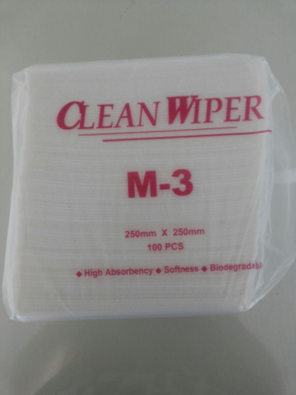 CLEAN WIPER M-3 (8%) SIZE : 250mm.X250mm. (100Pcs/Bbg , 30Bags/Ctn)