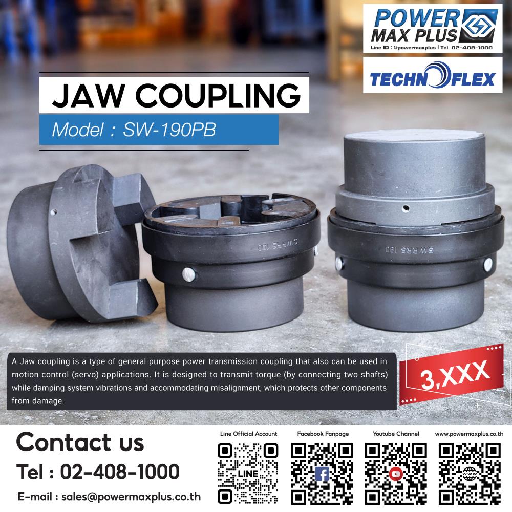 JAW COUPLING, MODEL : SW-190PB,jaw coupling,TECHNOFLEX,Electrical and Power Generation/Power Transmission