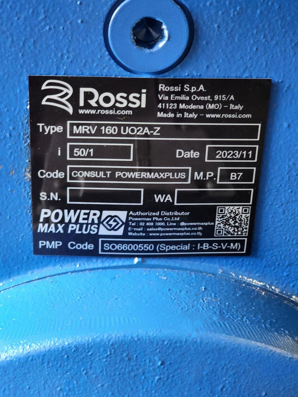 “ROSSI” GEAR & MOTOR CHARGE ROLLER RHF